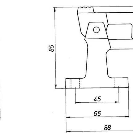 Odbojnik do bramy DENI 3805/3807 odlewany z metalu lekkiego F1 anodowany na kolor naturalny ( 3000259278 )