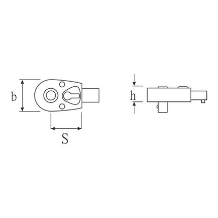STAHLWILLE 725QR/10 1/2 ″ 9 x 12 mm (4000826590 ) grzechotka dwustronna z dźwignią wkładaną