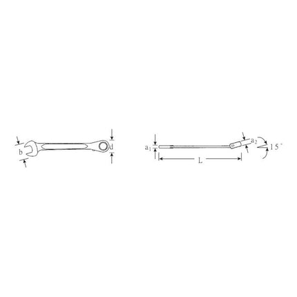 STAHLWILLE OPEN-RATCH 17 Chiave a cricchetto aperta 16 mm di larghezza tra le punte Lunghezza 215 mm ( 4000826071 )