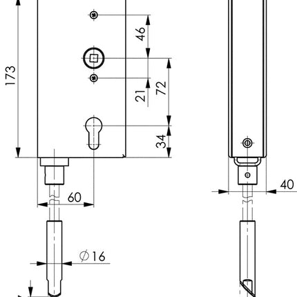 Obudowa zamka AMF 140V DIN lewa / prawa ( 3311021010 )