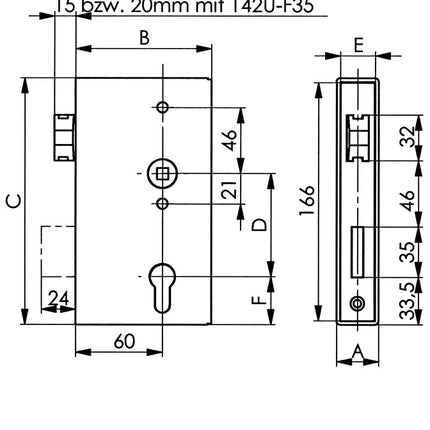AMF lock case 140U DIN left / right ( 3000251253 )