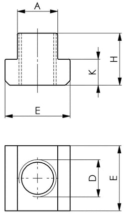 Dado AMF per scanalatura a T (DIN 508) Scanalatura a T standard di fabbrica 28 mm M20 ( 4000603173 )