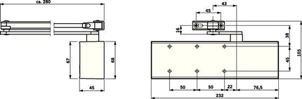 Cierrapuertas de tijera DORMAKABA TS 72 blanco 9016 EN 2-4 ( 3000207430 )