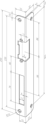 Gâche équerre ASSA ABLOY 324 épaisseur 3 mm ( 3324034048 )
