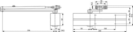 Chiudiporta a forbice ASSA ABLOY DC 300 argento EN 3-6 ( 3000255170 )