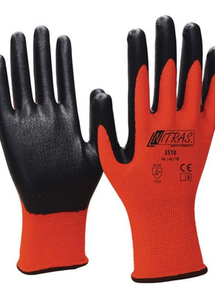 NITRAS gloves nitrile foam size 9 red/black ( 4000371245 )