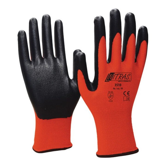 Guantes NITRAS espuma de nitrilo talla 9 rojo/negro ( 4000371245 )