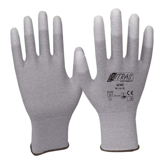 Guantes NITRAS talla 10 gris/blanco ( 4000371800 )
