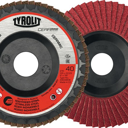 TYROLIT disco de láminas CERABOND Ø 125 mm tamaño de grano 60 plano ( 4000845247 )