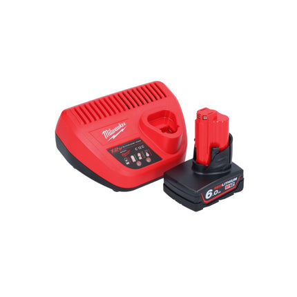 Milwaukee M12 FHIR14-601 Akku Ratsche 12 V 47 Nm 1/4" Brushless + 1x Akku 6,0 Ah + Ladegerät