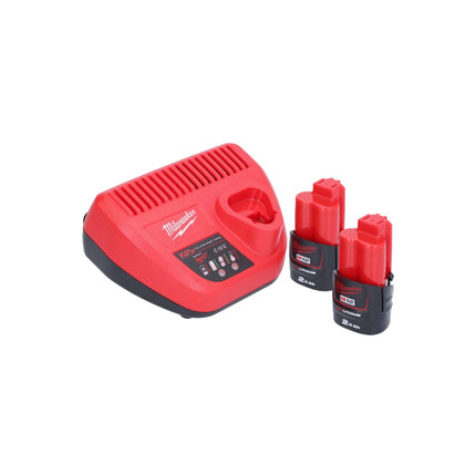 Milwaukee M12 BCST-202 Agrafeuse sans fil 12 V 19 x 25,4 mm + 2x batterie 2,0 Ah + chargeur