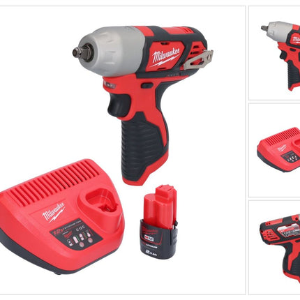 Milwaukee M12 BIW38-201 cordless impact wrench 12 V 135 Nm 3/8" + 1x rechargeable battery 2.0 Ah + charger