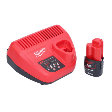 Milwaukee M12 BIW38-201 cordless impact wrench 12 V 135 Nm 3/8" + 1x rechargeable battery 2.0 Ah + charger