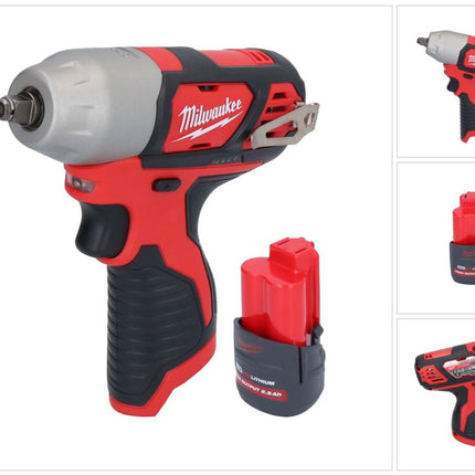 Milwaukee M12 BIW38-251 Akumulatorowy klucz udarowy 12 V 135 Nm 3/8˝ + 1x akumulator 2,5 Ah - bez ładowarki