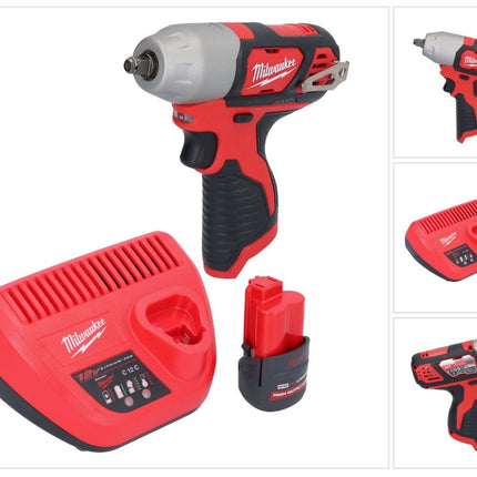 Milwaukee M12 BIW38-251 Cordless impact wrench 12 V 135 Nm 3/8" + 1x rechargeable battery 2.5 Ah + charger