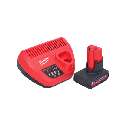 Milwaukee M12 BIW38-501 cordless impact wrench 12 V 135 Nm 3/8" + 1x rechargeable battery 5.0 Ah + charger