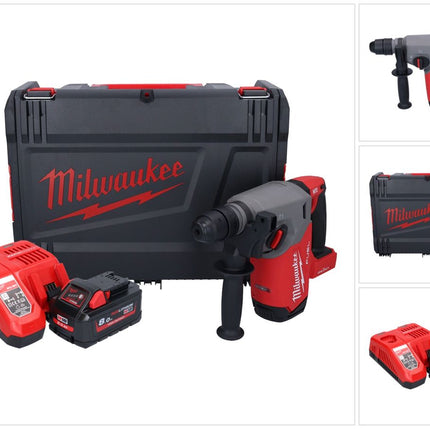 Milwaukee M18 ONEFHX-801X Akumulatorowy młot udarowo-obrotowy 18 V 2,5 J SDS-Plus Brushless + 1x akumulator 8,0 Ah + ładowarka + skrzynka HD