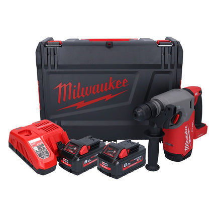 Milwaukee M18 ONEFHX-802X Akumulatorowy młot udarowo-obrotowy 18 V 2,5 J SDS-Plus Brushless + 2x akumulator 8,0 Ah + ładowarka + skrzynka HD