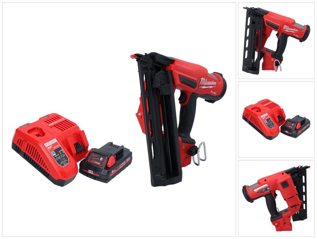 Milwaukee M18 FN16GA-301 Clavadora sin cable 18 V 32 - 64 mm sin escobillas + 1x batería recargable 3.0 Ah + cargador