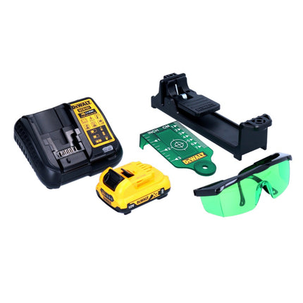 Dewalt DCE 089 D1G Cordless multi-line laser 12 V 3x 360° green + 1x rechargeable battery 2.0 Ah + charger + TSTAK