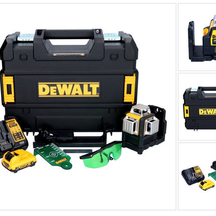 Dewalt DCE 089 D1G Cordless multi-line laser 12 V 3x 360° green + 1x rechargeable battery 2.0 Ah + charger + TSTAK