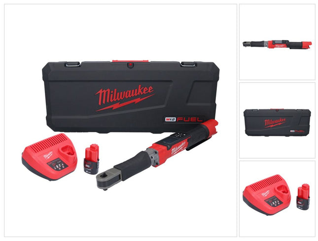 Milwaukee M12 ONEFTR38-201C Digital cordless torque spanner 12 V 135.6 Nm 3/8″ ( 4933464967 ) Brushless + 1x rechargeable battery 2.0 Ah + charger + case