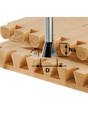 Festool HS S8 D13,8/13,5/15° Fresa a dentiera 13,8 x 13,5 x 46 x 8 mm 15° ( 490991 ) per fresatrici