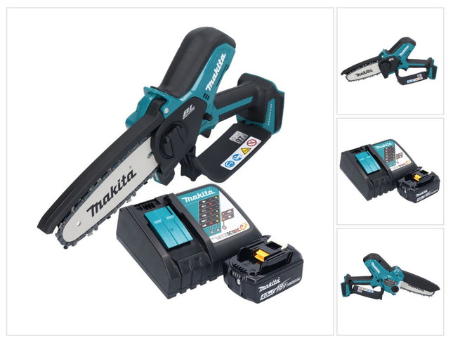 Makita DUC 150 RM01 Tronçonneuse à chaîne sans fil 18 V 15 cm Brushless + 1x batterie 4,0 Ah + chargeur