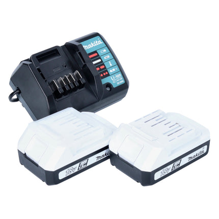 Makita DF 457 DWEX2 Akku Bohrschrauber 18 V 42 Nm G-Serie + 2x Akku 1,5 Ah + Ladegerät + 70 tlg. Zubehör Set + Koffer