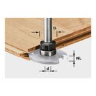 Festool S8 1,5-5 KL16 Broche de fraisage 43 x 6 x 16 mm ( 499803 ) convient pour le rainurage en association avec des fraises à rainurer