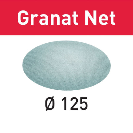 Festool STF D125 P150 GR NET/50 Red abrasiva granate (203297) para RO 125, ES 125, ETS 125, ETSC 125, ES-ETS 125, ES-ETSC 125, ETS EC 125, LEX 125