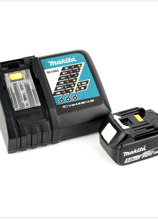 Makita DGA 504 RT1J Mini-Amoladora inalámbrica 125 mm 18 V en Makpac 3 + 1x Batería BL 1850 + Cargador DC 18 RC