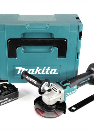 Makita DGA 504 M1J Mini-Amoladora inalámbrica 125 mm 18 V en Makpac 3 + 1x Batería BL 1840 4,0 Ah ( Sin cargador )